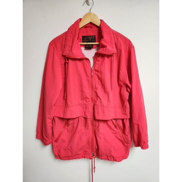Eddie Bauer Jackets & Blazers - Vtg Eddie Bauer Windbreaker Size Small Pink Vented Full Zip Long Sleeve Outdoors
